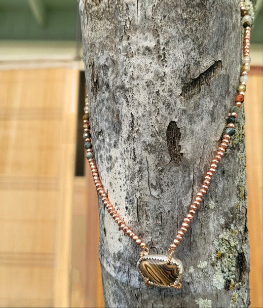 "Woodgrain" Tiger skin jasper choker